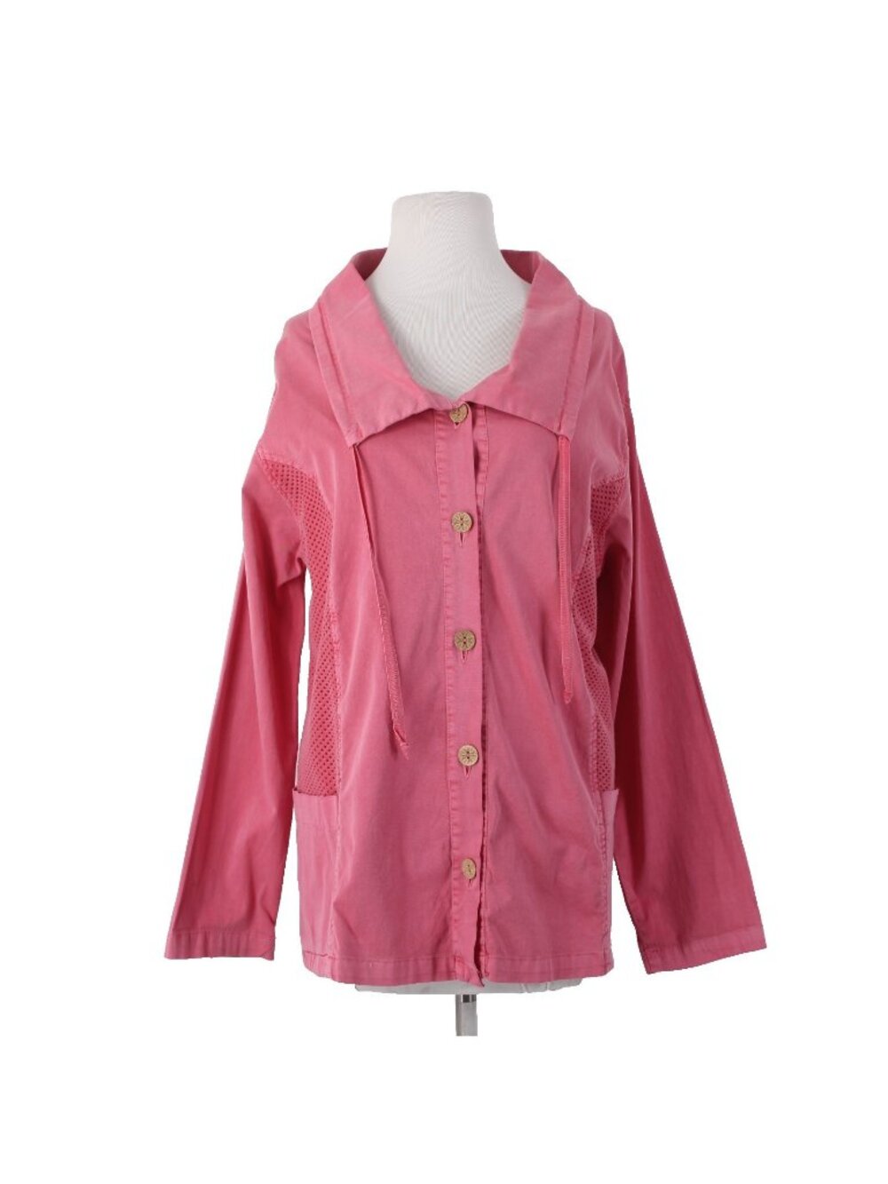 Sea Breeze Jacket Sz M Pink Vintage Beachy Buttons Pockets 100% Cotton Jacket
